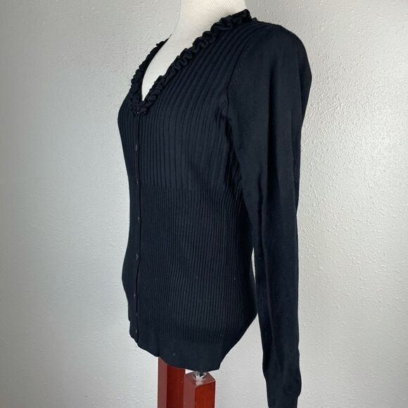 Luciano Dante Black Cardigan Top Size L EUC - Picture 4 of 7